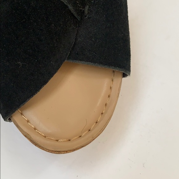 Franco Sarto Cork Heel Black Open Toe Size 7 - Picture 6 of 12